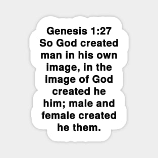 Genesis 1:27 King James Version Bible Verse Typography Magnet