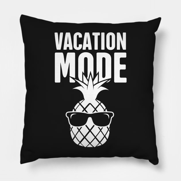 Funny Vacation Mode Pineapple Pillow by MeatMan