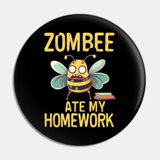 Zombee Ate My Homework Pin