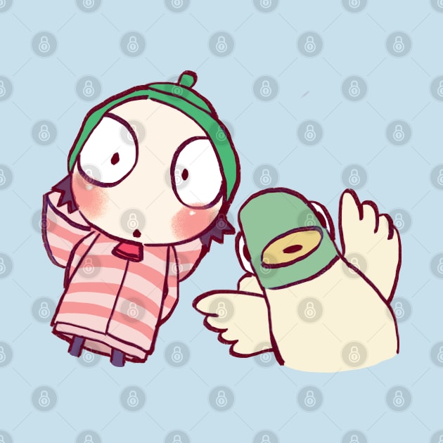 sarah and duck peeker sticker #5 / children's cartoon by mudwizard