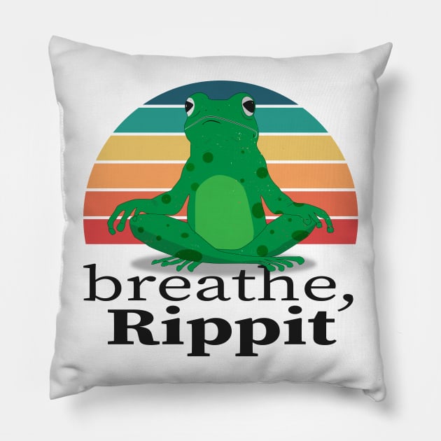 Yoga frog power pose Pillow by AdventureLife