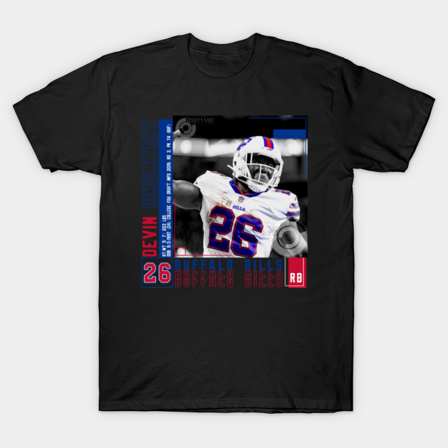 Devin Singletary Football Edit Tapestries Bills - Devin Singletary - T-Shirt