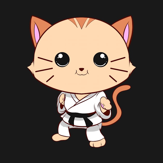 Jiu Jitsu Cat Kawaii MMA Martial Arts Pet Owner by ChrisselDesigns