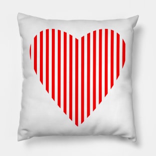 Red and White Stripes Heart Pillow