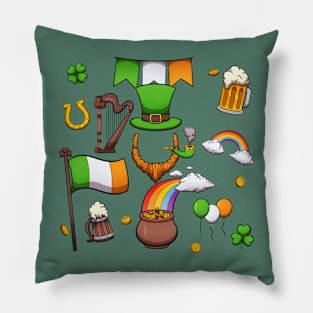 St Patrick’s Day Elements Pillow