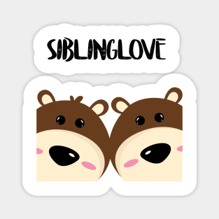 Twins teddy bears sibling love Magnet