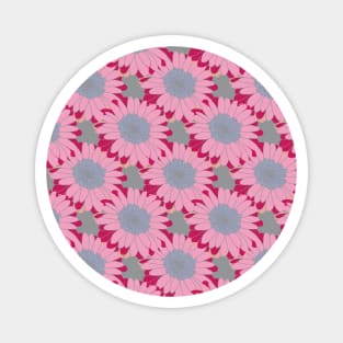 Mothers Day Pink Daisy Gerbera Floral Pattern Circle Magnet