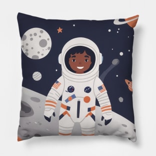 Little Astronaut Boy in Space Pillow