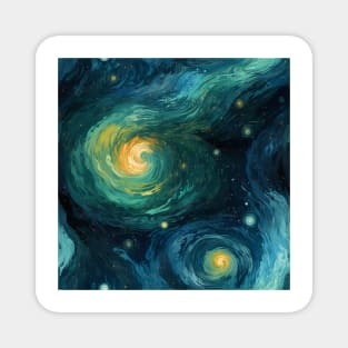 Van Gogh Starry Night Outer Space Pattern 19 Magnet