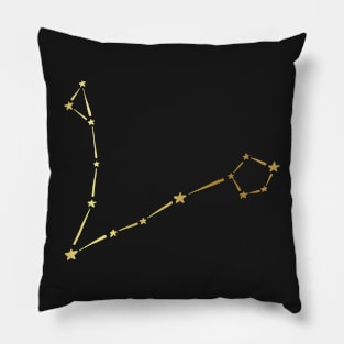 Pisces Zodiac Art Gold Pillow