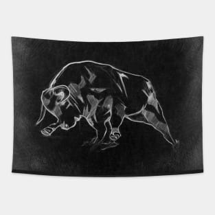 Bull - Handmade Pencil Drawing Tapestry