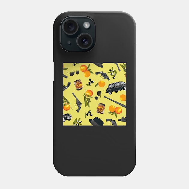 oranges, olives and a hint of vintage crime - yellow-green Phone Case by kobyakov