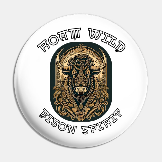 Roam Wild: Bison Spirit Pin by FehuMarcinArt