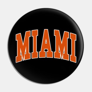 Miami - college university font letters text word basketball baseball softball volleyball hockey football lover fan player christmas birthday gift for men women kids mothers fathers day dad mom vintage retro Pin