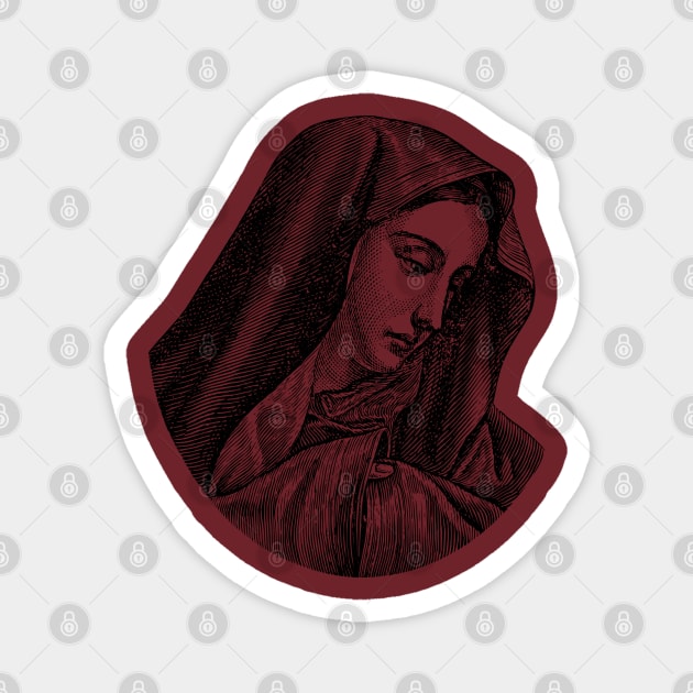 Vintage Virgin Mary Illustration Magnet by AltrusianGrace