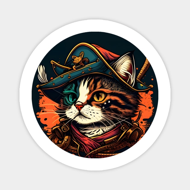 Funny Pirate Cat Kitten - Love Cats Magnet by dashawncannonuzf