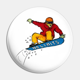 No limits snowboarder Pin