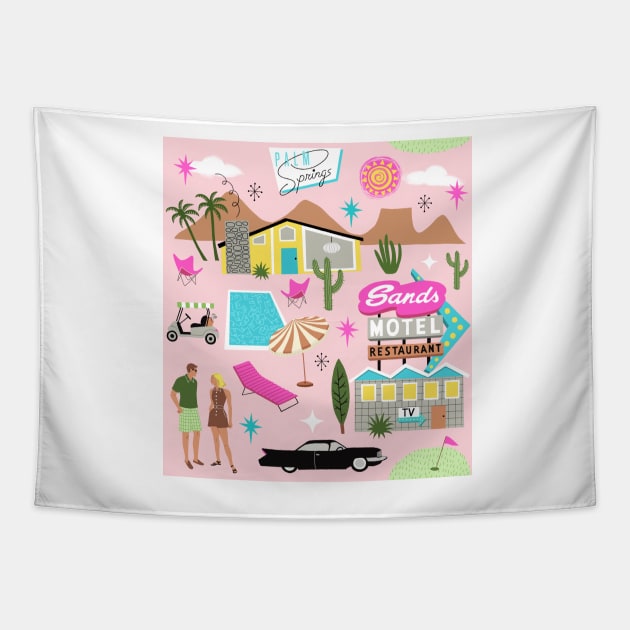 Palm Springs Pop Tapestry by Ruby Ritz