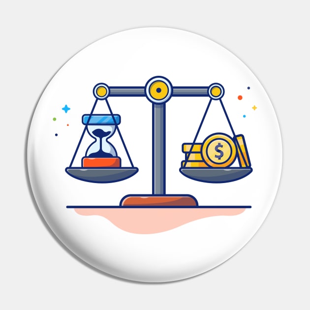 Balance Scale coins cartoon Pin by Catalyst Labs