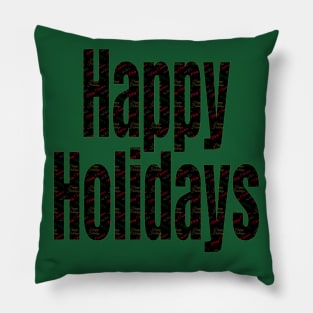 Happy Holidays open lettering with Christmas word collage Pillow