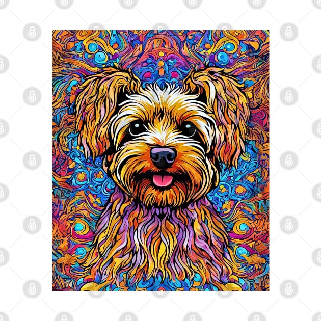 Psychedelic Yorkipoo by Doodle and Things