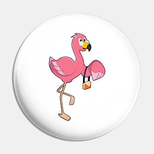 Flamingo with Purse Pin