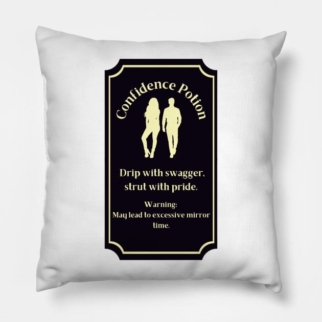 Potion Label: Confidence Potion, Halloween Pillow by Project Charlie