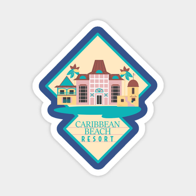 Caribbean Beach Resort Magnet by Lunamis