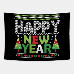 Happy New Year  Ugly Christmas Sweater Tapestry