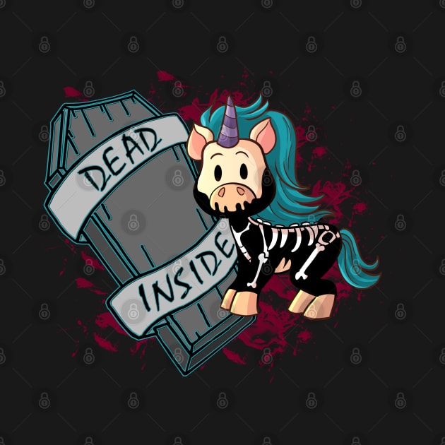 Knarf the Unicorn - Dead Inside - Kawaii Cute Goth by Wanderer Bat