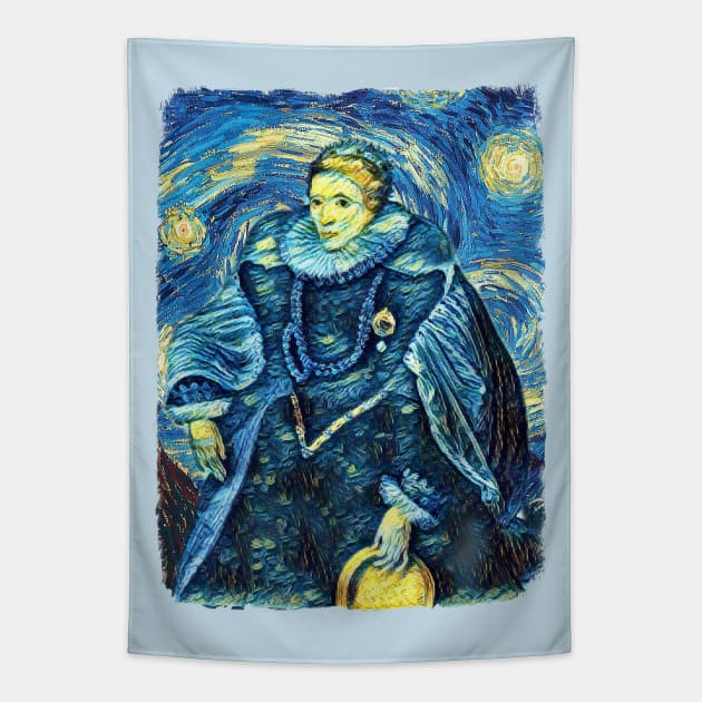 Queen Elizabeth Van Gogh Style Tapestry by todos