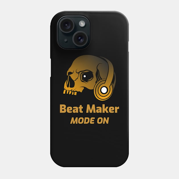 Beat Maker Mode On Yellow Skull Phone Case by AudioWear