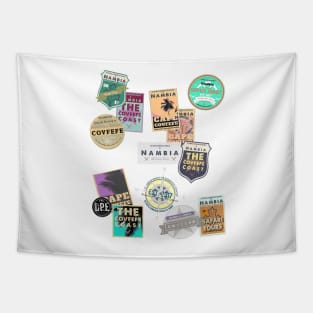Souvenir Travel Stickers - Nambian camp colour Tapestry