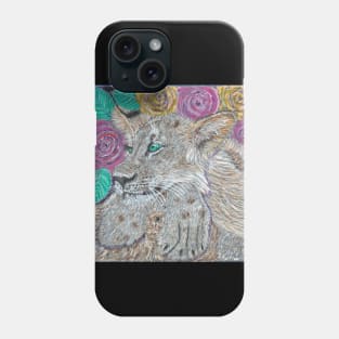 Lion with roses Phone Case