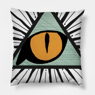 Cat eye - the eye of providence Pillow