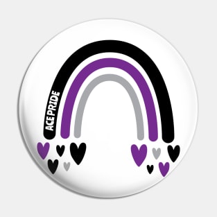 Ace Pride Awareness Rainbow with hearts Pin