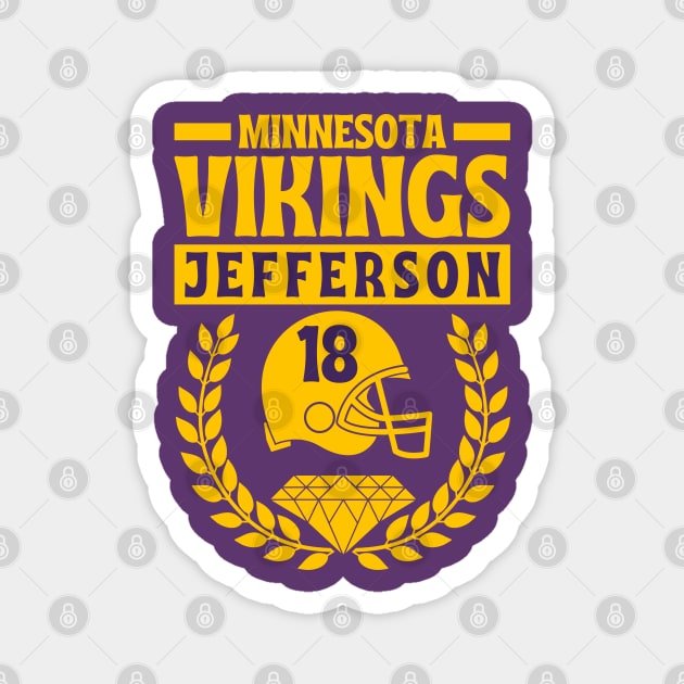 Minnesota Vikings Jefferson 18 Helmet American Football Magnet by Astronaut.co