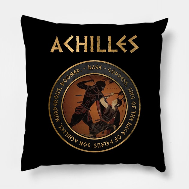 Achilles - Hero of the Trojan War - Homer's Iliad Quote - Ancient Greek History Pillow by AgemaApparel