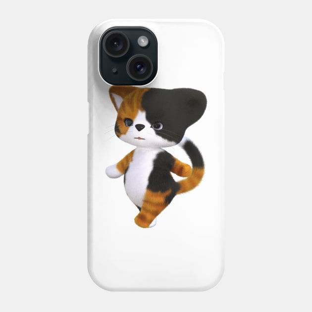 3D rendering of an adorable Calico Kitten Phone Case by Carlosr1946