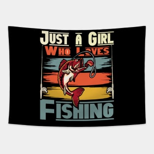 Just a girl who loves fishing Vintage Tapestry