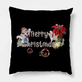 Merry christmas, cute christmas dos and, snowman Pillow