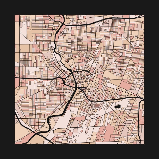 Rochester Map Pattern in Soft Pink Pastels by PatternMaps