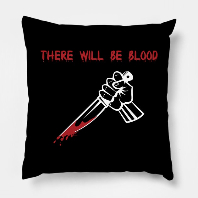 Bloody Halloween Saying With Killer Hand Pillow by MonkeyBusiness