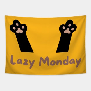 Lazy monday cat paws Tapestry