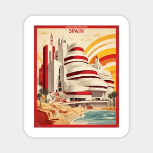 Guggenheim Museum Bilbao Spain Travel Tourism Retro Vintage Magnet