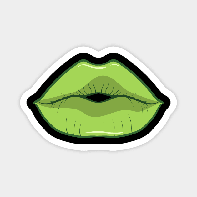 Kiss Lips Funny St Patrick's Day Magnet by Xeire