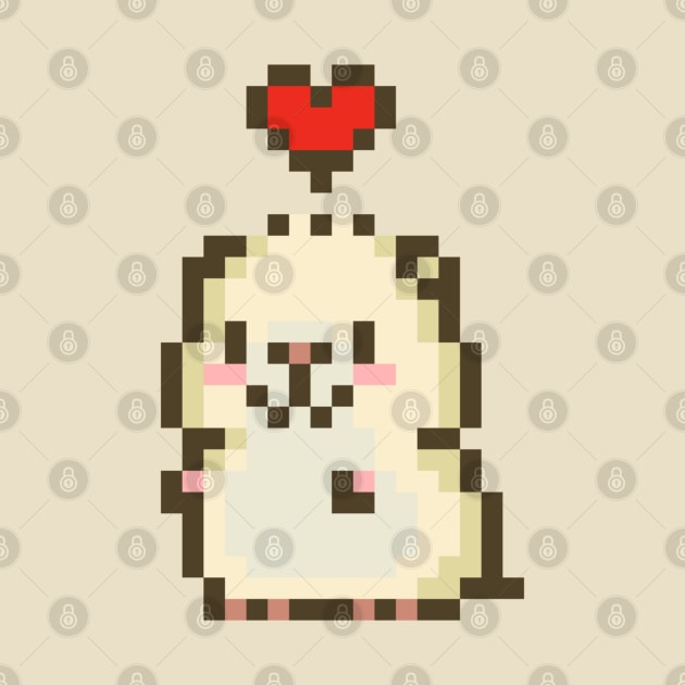 I Love My Cute and Cuddly Pixel Art Hamster by Contentarama