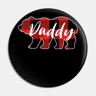 Buffalo Plaid Daddy Bear T shirt Fathers Day Gifts Pin