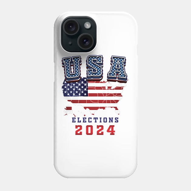 USA Flag - 2024 Elections Phone Case by Whimsical Thinker