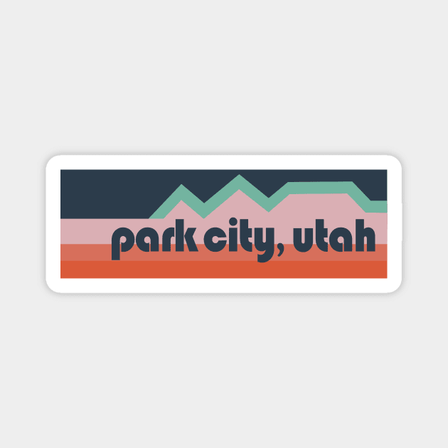 Park City Mountain Stripes Pinks Magnet by MountainFlower